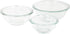 Pyrex Tempered Glass Mixing Bowls | 3 Piece Set | 1-Quart, 1.5-Quart, and 2.5 Quart Mixing Bowls for Kitchen, Baking, and Storage | Microwave, Freezer, and Dishwasher Safe | Proudly Made in the USA